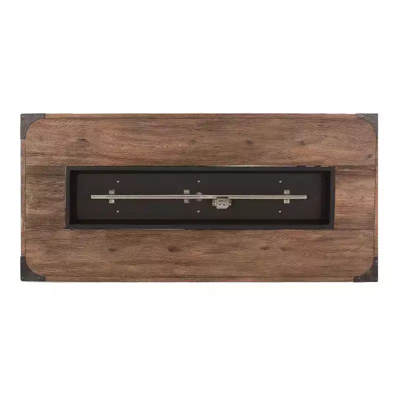 Ensemble de conversation d'extérieur GDFStudio Savannah pour 4 personnes, en bois d'acacia et résine tressée, avec brasero de 50,000BTU