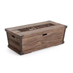 Ensemble de conversation d'extérieur GDFStudio Savannah pour 4 personnes, en bois d'acacia et résine tressée, avec brasero de 50,000BTU
