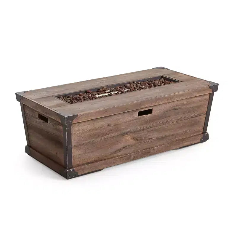 Ensemble de conversation d'extérieur GDFStudio Savannah pour 4 personnes, en bois d'acacia et résine tressée, avec brasero de 50,000BTU