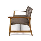 Ensemble de conversation d'extérieur GDFStudio Savannah pour 4 personnes, en bois d'acacia et résine tressée, avec brasero de 50,000BTU