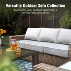 Captiva Designs 5-delige loungeset van wicker voor buiten, met voetenbank voor achtertuin, terras en zwembad