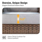 Captiva Designs 5-delige loungeset van wicker voor buiten, met voetenbank voor achtertuin, terras en zwembad