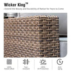 Captiva Designs 5-delige loungeset van wicker voor buiten, met voetenbank voor achtertuin, terras en zwembad