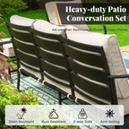 Captiva Designs 4 részes fém kerti ülőgarnitúra tűzrakóhellyel, karosszékekkel, kertbe, verandára és hátsó udvarra