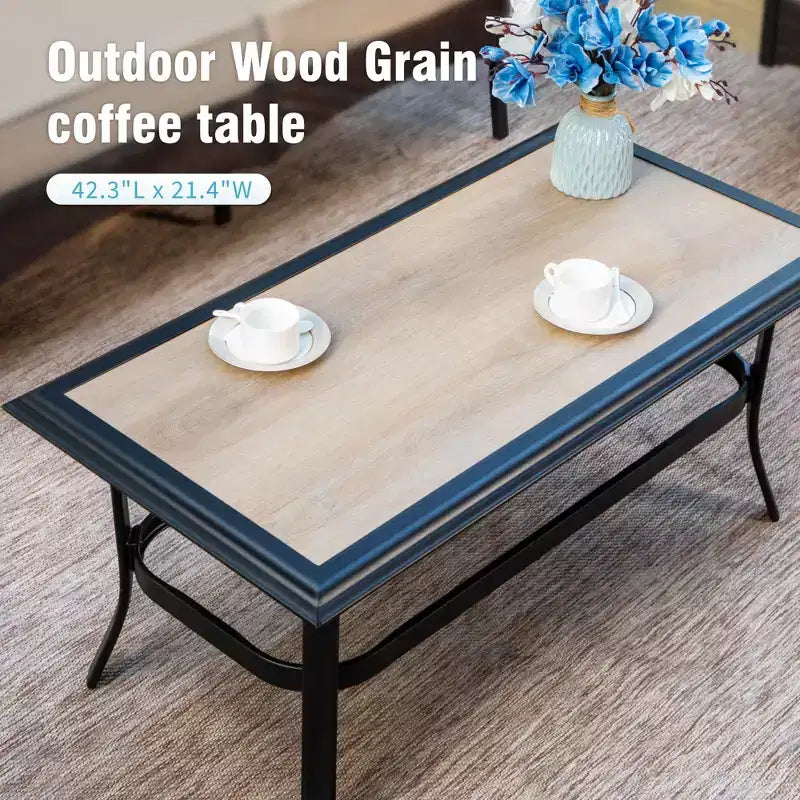 Captiva Designs 5-delige extra grote loungeset van metaal en rotan voor buiten met schommelstoelen en tweezitsbank