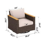 Captiva Designs 10-delige loungeset van wicker en rotan voor buiten met vuurtafel en gevoerde hocker