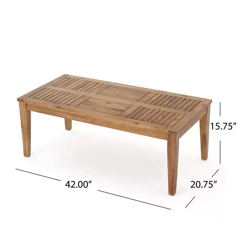 Juego de sofá para 3 personas y mesa de centro de exterior Christopher Knight Home Sewell, de madera de acacia y mimbre