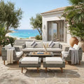 Whisen 6-Pieces All Weather PE Wicker Sofa Set, Outdoor Rattan sofa With Double Cushions