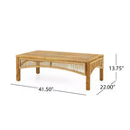 Christopher Knight Home Allerton loungeset voor buiten, 4-zits, van acaciahout en wicker, met kussens, teak en beige