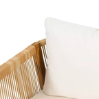 Christopher Knight Home Allerton loungeset voor buiten, 4-zits, van acaciahout en wicker, met kussens, teak en beige