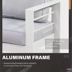 Heynemo aluminium tuinmeubelset met vuurtafel, 4-delige metalen tuinmeubelset voor buiten met kussens voor de achtertuin