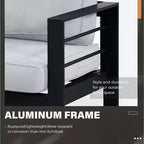 Heynemo aluminium tuinmeubelset met vuurtafel, 4-delige metalen tuinmeubelset voor buiten met kussens voor de achtertuin