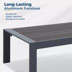 Conjunto de muebles de aluminio para patio exterior Heynemo con reposapiés, sofá seccional metálico para exterior con cojín de 5'' y mesa de centro para balcón o jardín