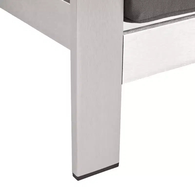 Juego de conversación de exterior de aluminio para 4 personas GDFStudio Crested Bay con fogón gris oscuro