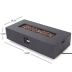 Juego de conversación de exterior de aluminio para 4 personas GDFStudio Crested Bay con fogón gris oscuro