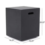 Juego de conversación de exterior de aluminio para 4 personas GDFStudio Crested Bay con fogón gris oscuro