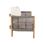 Conjunto de asientos de dos plazas y mesa de centro de madera de acacia con tejido de cuerda para patio Gilda de Christopher Knight Home