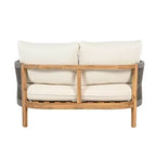 Conjunto de asientos de dos plazas y mesa de centro de madera de acacia con tejido de cuerda para patio Gilda de Christopher Knight Home