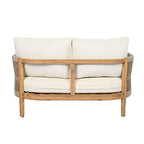 Conjunto de asientos de dos plazas y mesa de centro de madera de acacia con tejido de cuerda para patio Gilda de Christopher Knight Home