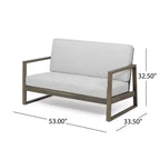 Conjunto Christopher Knight Home Hazel de sofá biplaza y mesa de centro de madera de acacia para exteriores, con cojines