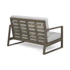 Conjunto Christopher Knight Home Hazel de sofá biplaza y mesa de centro de madera de acacia para exteriores, con cojines