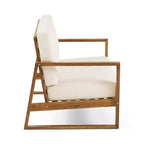 Conjunto Christopher Knight Home Hazel de sofá biplaza y mesa de centro de madera de acacia para exteriores, con cojines