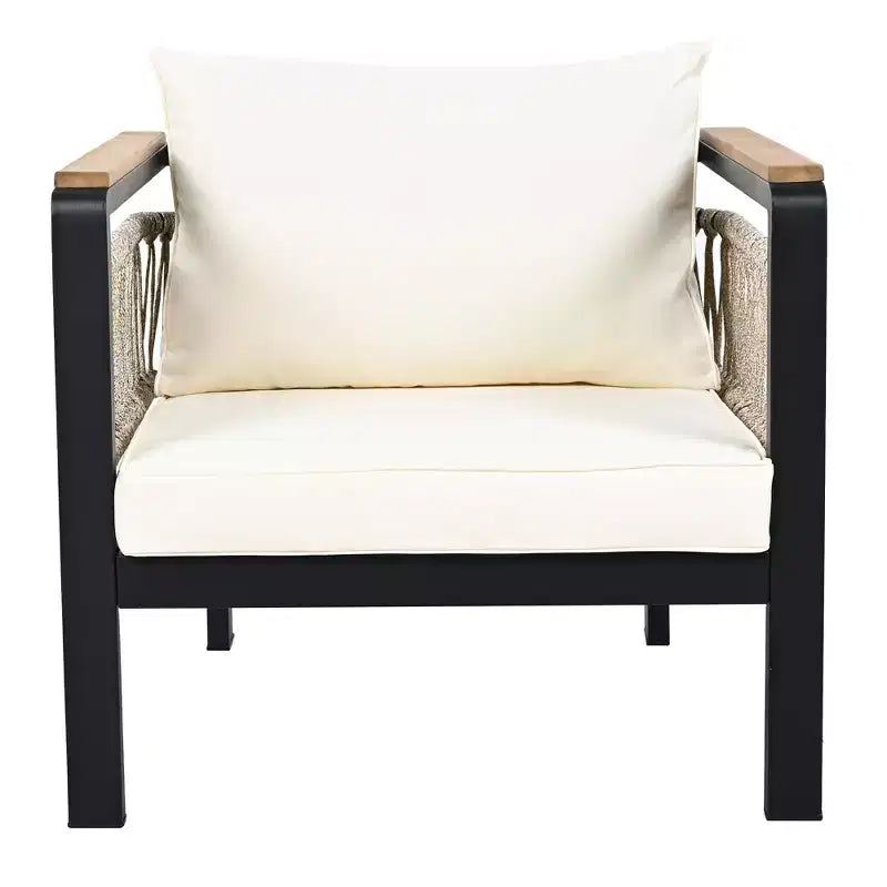 Conjunto de sofá seccional para exteriores de 4 piezas, conjunto de conversación para patio con capacidad para 5 personas, cojines y mesa de centro - ModernLuxe