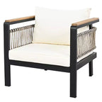 Conjunto de sofá seccional para exteriores de 4 piezas, conjunto de conversación para patio con capacidad para 5 personas, cojines y mesa de centro - ModernLuxe
