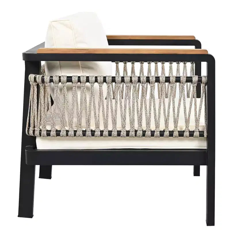 Conjunto de sofá seccional para exteriores de 4 piezas, conjunto de conversación para patio con capacidad para 5 personas, cojines y mesa de centro - ModernLuxe