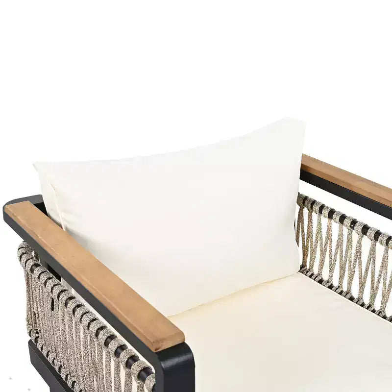 Conjunto de sofá seccional para exteriores de 4 piezas, conjunto de conversación para patio con capacidad para 5 personas, cojines y mesa de centro - ModernLuxe