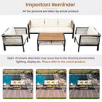 Conjunto de sofá seccional para exteriores de 4 piezas, conjunto de conversación para patio con capacidad para 5 personas, cojines y mesa de centro - ModernLuxe