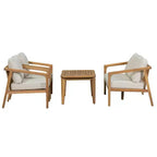 Ensemble de sièges extérieur Osborn de Christopher Knight Home, 4 pièces en bois d’acacia à lattes avec coussin, teck/beige