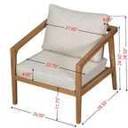 Ensemble de sièges extérieur Osborn de Christopher Knight Home, 4 pièces en bois d’acacia à lattes avec coussin, teck/beige