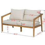 Ensemble de sièges extérieur Osborn de Christopher Knight Home, 4 pièces en bois d’acacia à lattes avec coussin, teck/beige
