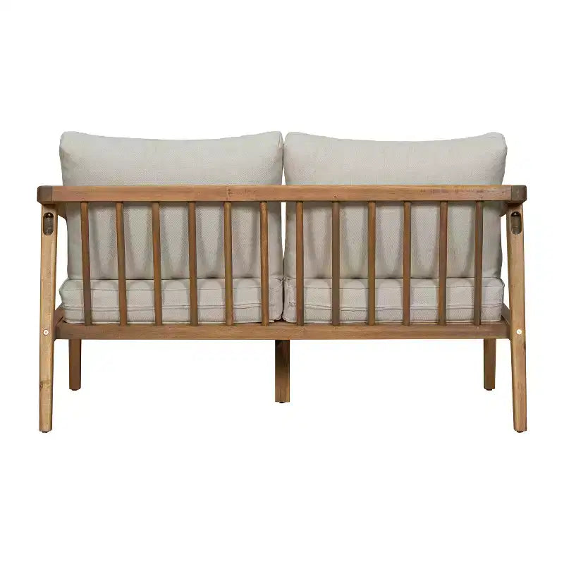 Ensemble de sièges extérieur Osborn de Christopher Knight Home, 4 pièces en bois d’acacia à lattes avec coussin, teck/beige