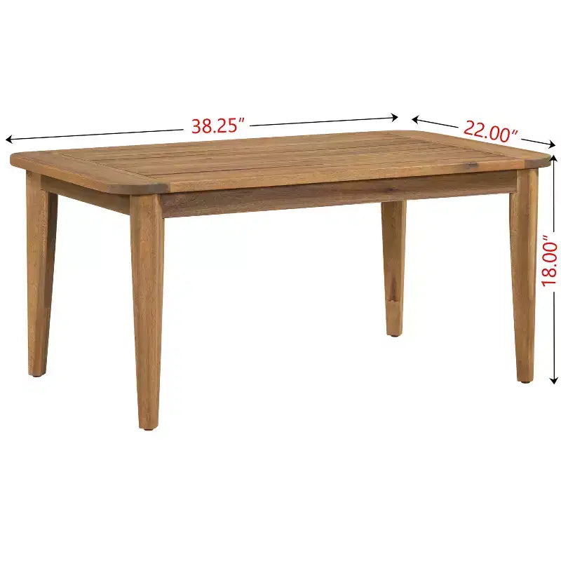 Ensemble de sièges extérieur Osborn de Christopher Knight Home, 4 pièces en bois d’acacia à lattes avec coussin, teck/beige
