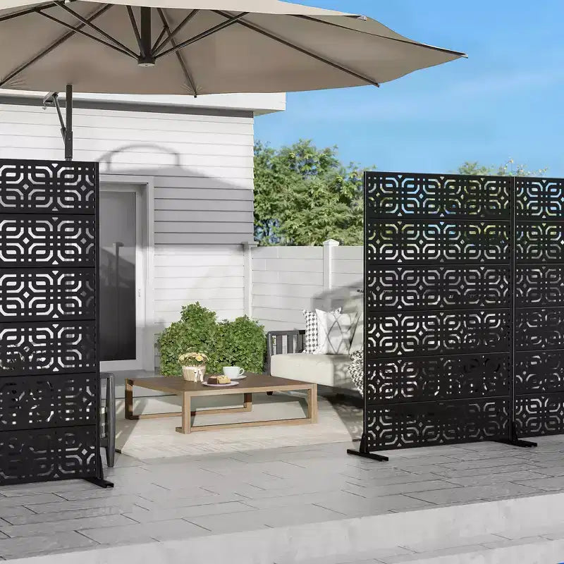 72" H x 47" W Metal Privacy Screen Panel for Outdoor Use