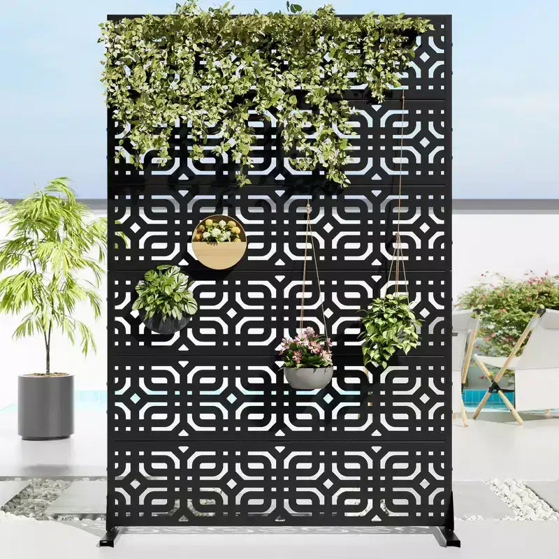 72" H x 47" W Metal Privacy Screen Panel for Outdoor Use