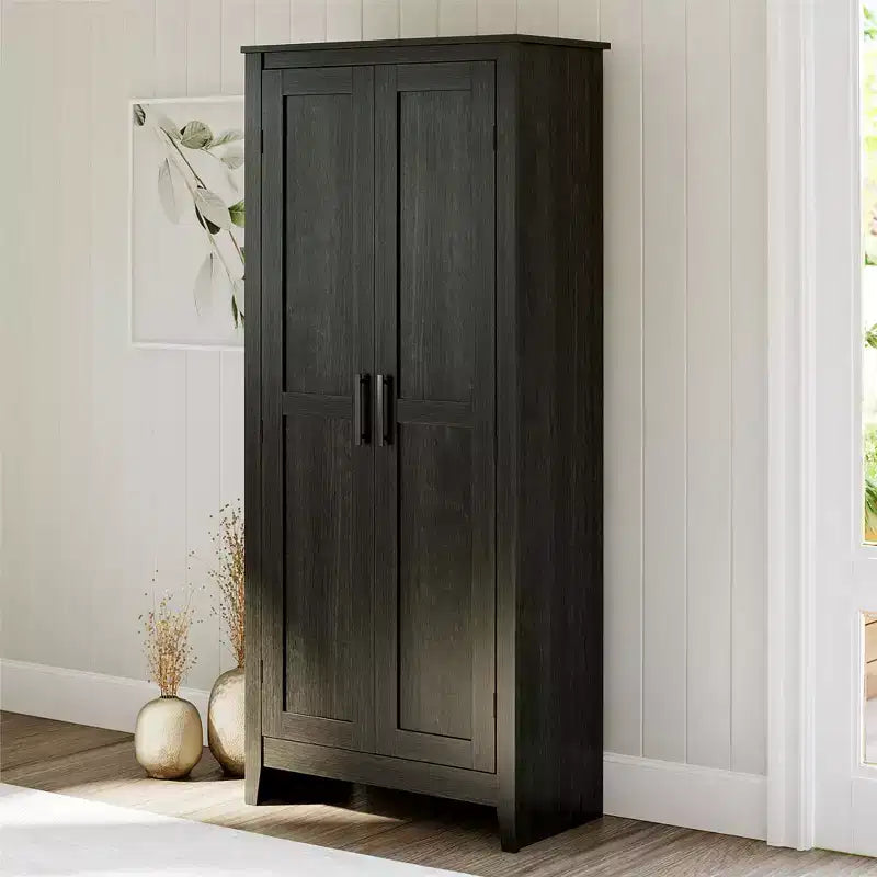 Farmhouse Storage Cabinet with 4 Shelves and 2 Shaker Style Doors