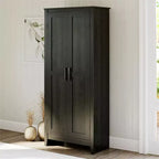Farmhouse Storage Cabinet with 4 Shelves and 2 Shaker Style Doors