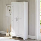 Farmhouse Storage Cabinet with 4 Shelves and 2 Shaker Style Doors