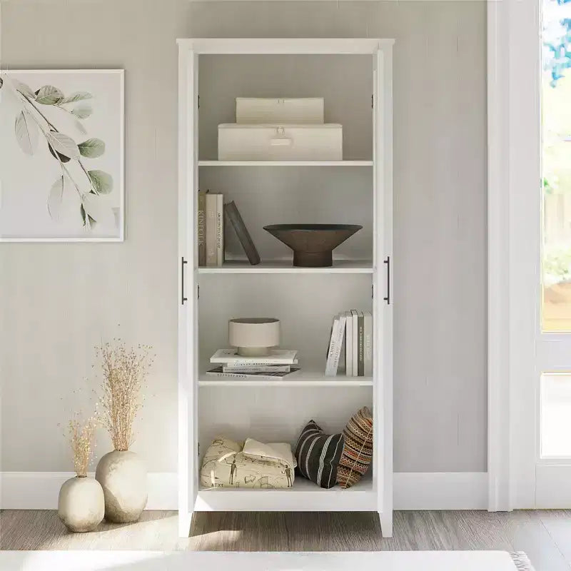 Farmhouse Storage Cabinet with 4 Shelves and 2 Shaker Style Doors
