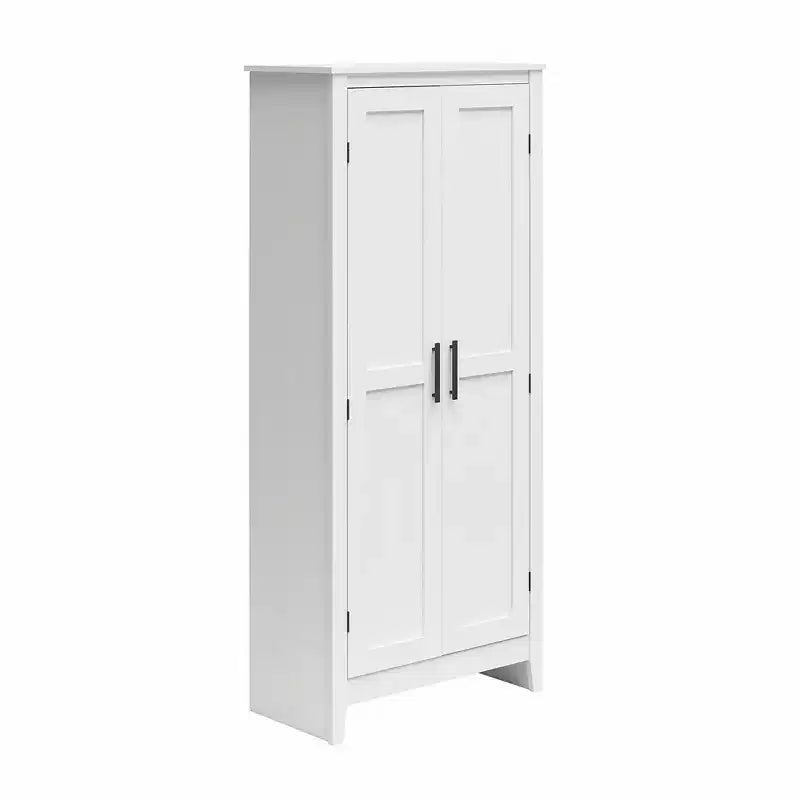 Farmhouse Storage Cabinet with 4 Shelves and 2 Shaker Style Doors