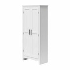 Farmhouse Storage Cabinet with 4 Shelves and 2 Shaker Style Doors