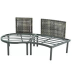 Set di divani da patio a mezzaluna Whisen da 6 pezzi con 2 tavolini da caffè e 4 cuscini, divano componibile in rattan PE