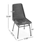 Christopher Knight Home Vanessa 3 részes kültéri rattan- és fémbeszélgető garnitúra