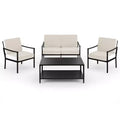 Martha Stewart 4pc Steel Patio Conversation Set with Loveseat, 2 Chairs, Coffee Table in Black