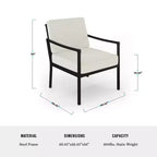 Conjunto de conversación para patio de acero Martha Stewart de 4 piezas, con sofá biplaza, 2 sillas y mesa de centro en negro