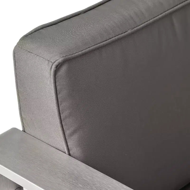 Conjunto de conversación de 3 piezas para exteriores Christopher Knight Home Crested Bay, de aluminio, con mesa en forma de C