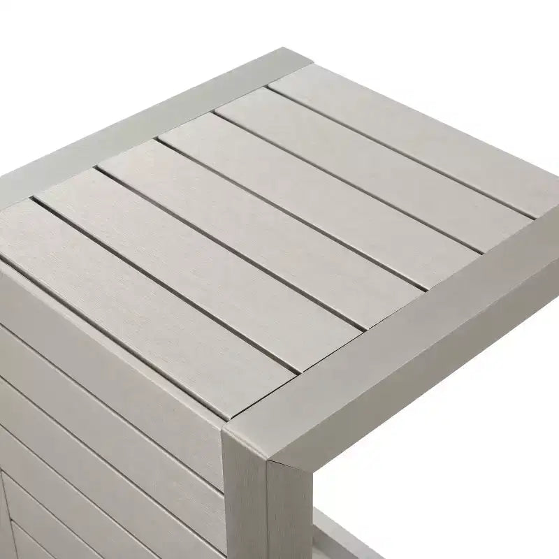 Conjunto de conversación de 3 piezas para exteriores Christopher Knight Home Crested Bay, de aluminio, con mesa en forma de C